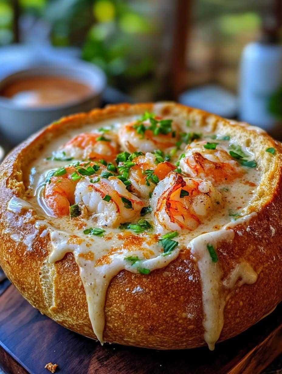 Stuffed Seafood Soup Bread Bowl