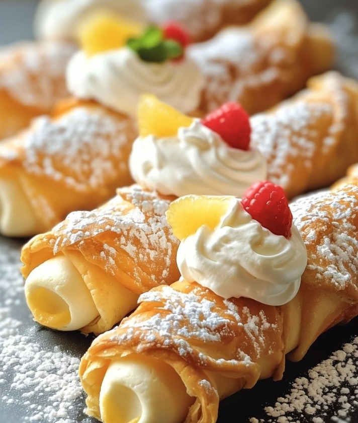 Zesty Lemon Meringue Pie Cannolis