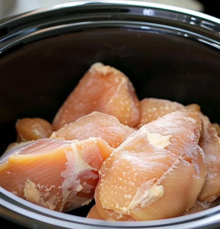 Just drizzle this sauce over the frozen chicken in your slow cooker for an instant party hit