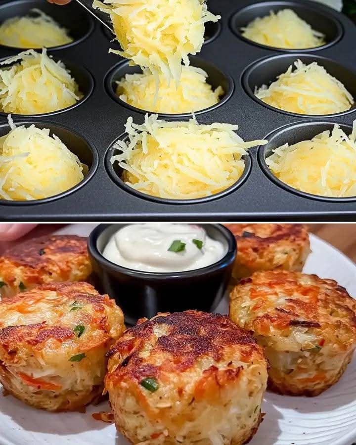 Cheesy Mashed Potato Muffins with eggs