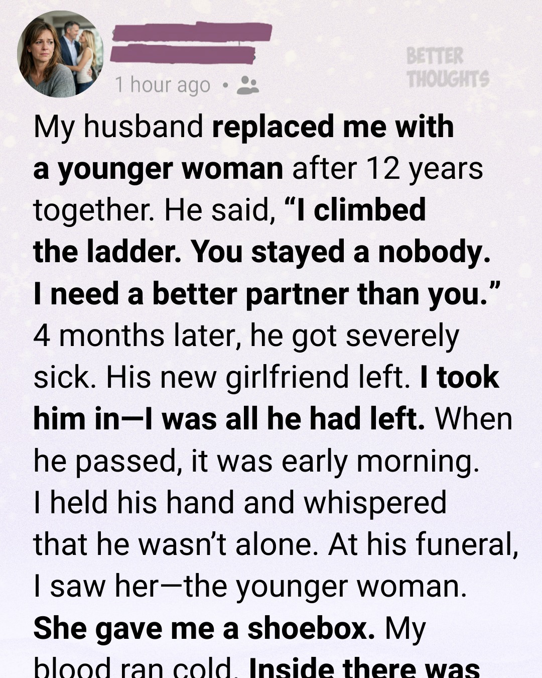 My Husband Left Me for a Younger Woman—Then Life Took a Cruel Turn