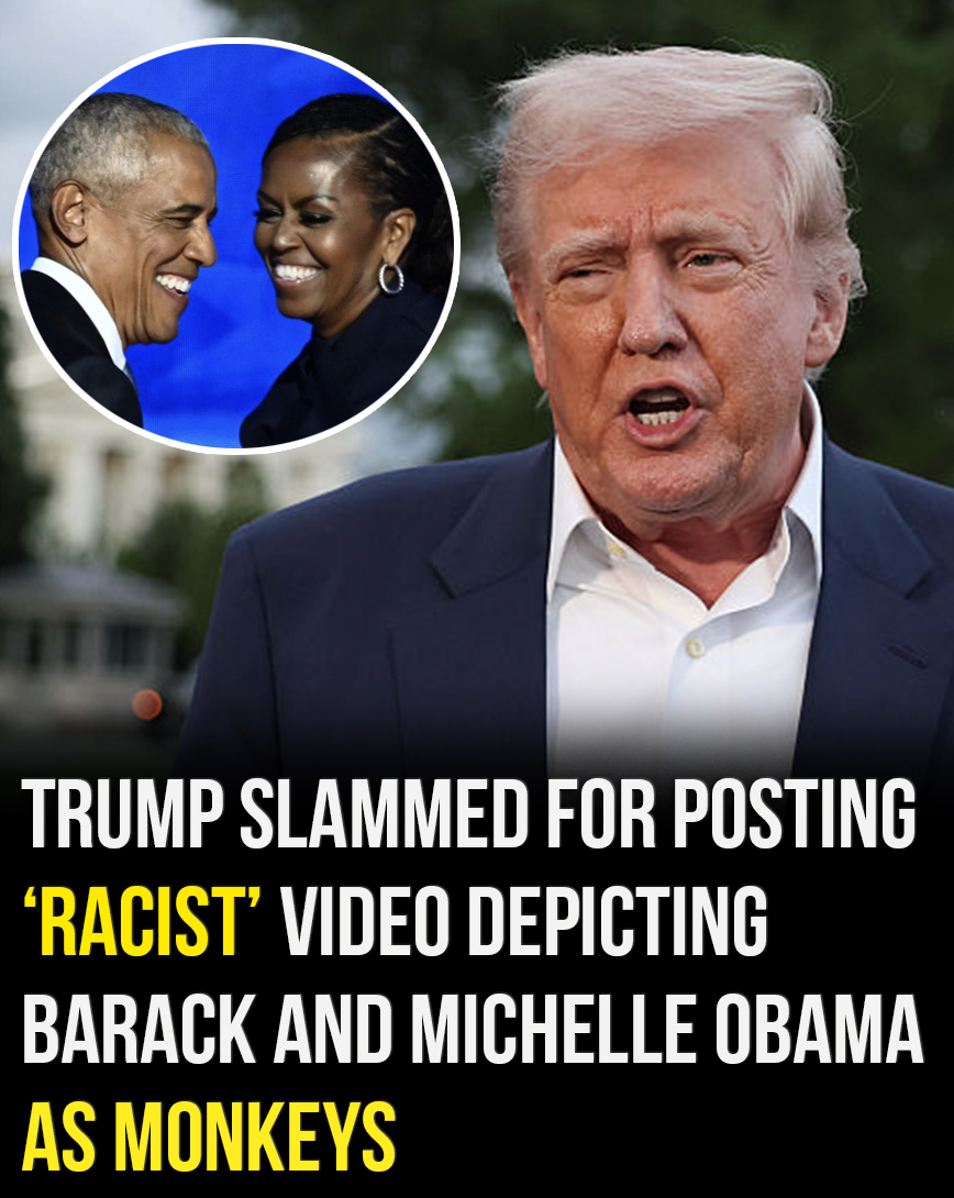 Trump slammed for posting racist video depicting Barack and Michelle Obama as monkeys!