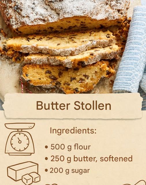 Classic butter stollen, full of Christmas aromas