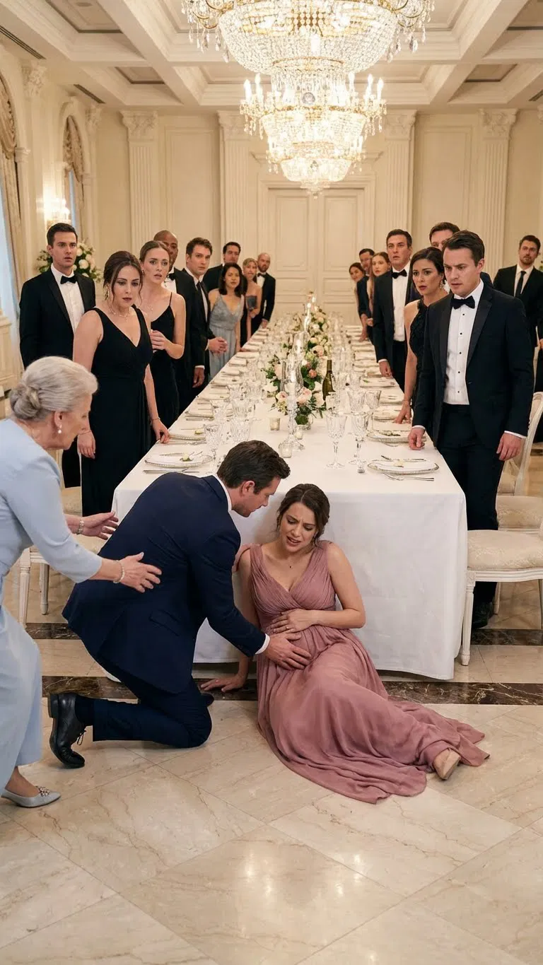 At the family dinner table, her mother-in-law suddenly pulled the chair from beneath her. Eight months pregnant, she h:it the floor and her scream froze the entire hall in silence