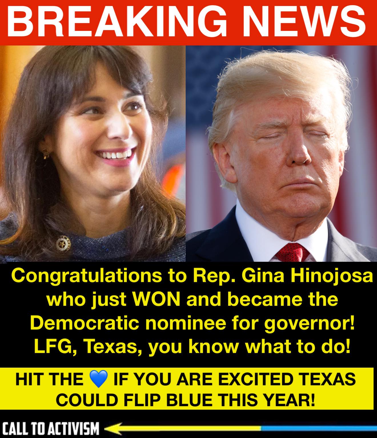 Hinojosa secured the Democratic nomination with 60.5% of the vote. Now all Texans need to do is show up to vote in November! seee more 👇👇