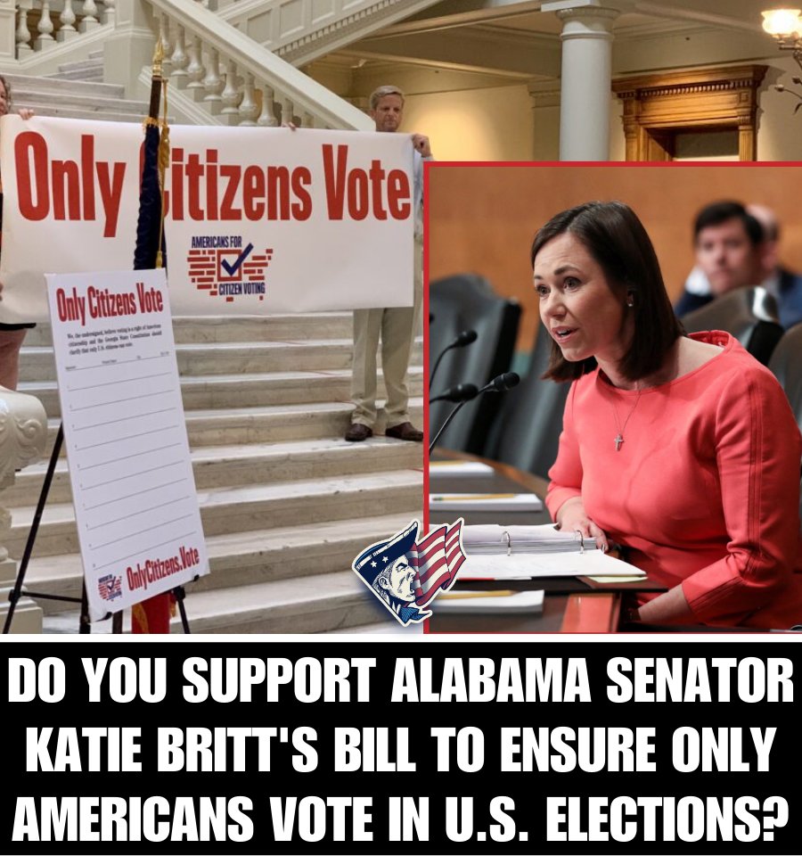 I SUPPORT IT 𝐓𝐨𝐝𝐚𝐲’𝐬 𝐏𝐨𝐥𝐥:Do you support Alabama Senator Katie Britt’s bill to ensure only Americans vote in U.S. elections? 𝐕𝐨𝐭𝐞 𝐇𝐞𝐫𝐞 —