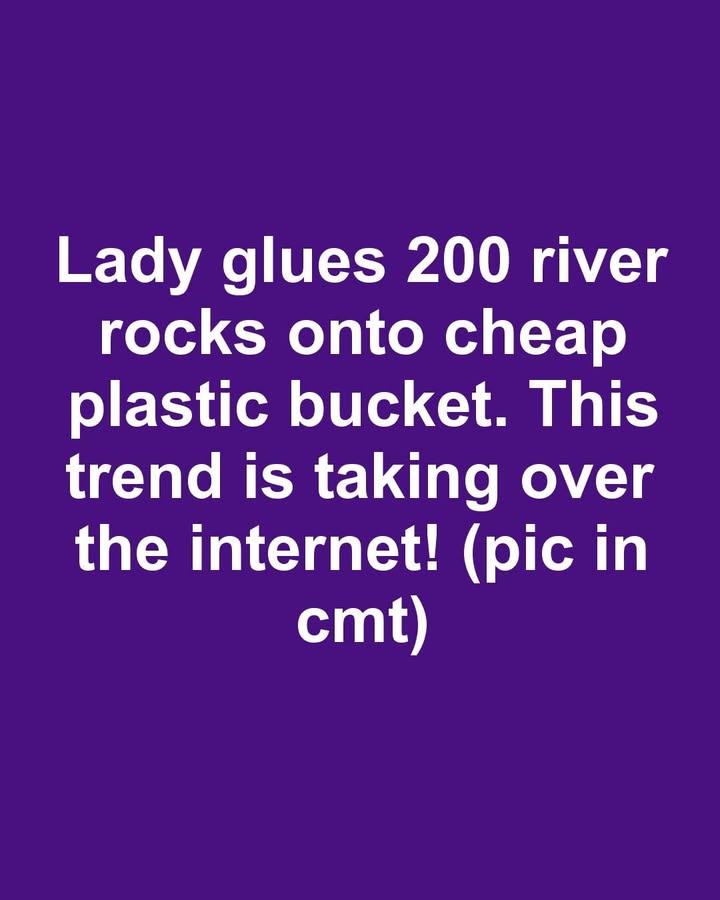 Lady glues 200 river rocks onto cheap plastic bucket. This trend is taking over the internet!