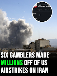 Many people around the world have made huge amounts of money betting on the war in Iran — and now politicians and watchdogs are sounding the alarm.👇🏻⬇️more in the 1rst comments ⬇️👇🏻